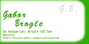 gabor brogle business card